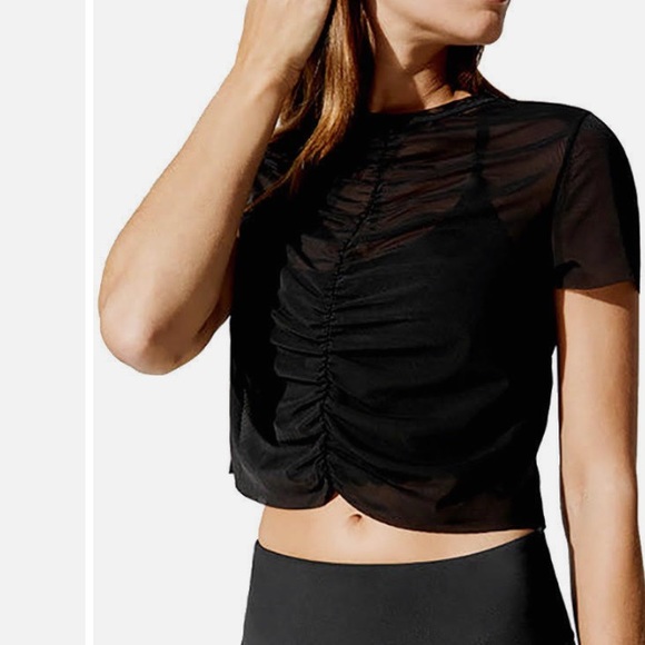 Urban Savage Crop Top workout Mesh with Ruching - Picture 5 of 11